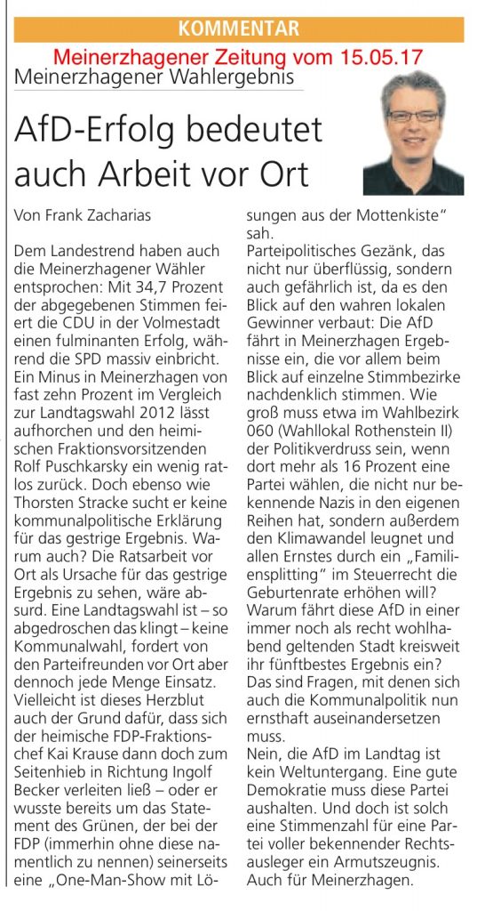 Meinerzhagener Zeitung vom 15.05.17 