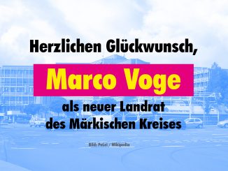 Herzlichen Glückwunsch an Marco Voge, den neuen Landrat des Märkischen Kreises. Bild: PeLei / Wikipedia